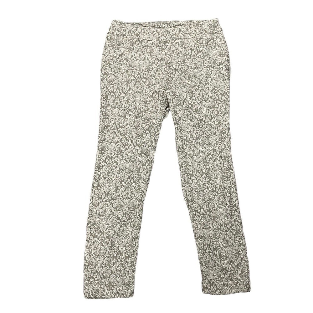 SOFT SURROUNDINGS Women Paisley Print Stretchy Pants Sz M Olive Green 10-16